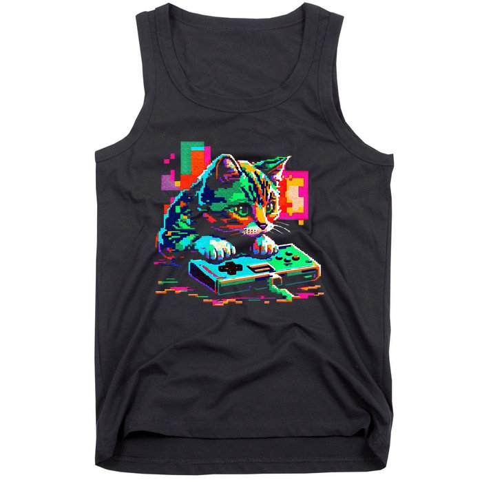 Cat Gaming 8bit Gaming Tank Top