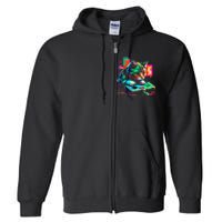 Cat Gaming 8bit Gaming Full Zip Hoodie