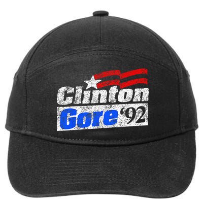 Clinton Gore 92 Presidential Campaign Vintage Retro Gift 7-Panel Snapback Hat