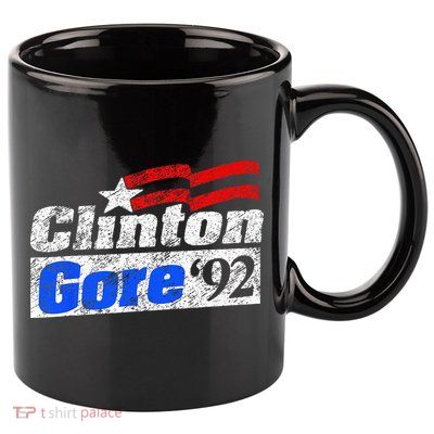 Clinton Gore 92 Presidential Campaign Vintage Retro Gift 11oz C Handle Ceramic Mug