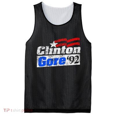 Clinton Gore 92 Presidential Campaign Vintage Retro Gift Mesh Reversible Basketball Jersey Tank