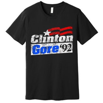 Clinton Gore 92 Presidential Campaign Vintage Retro Gift Premium T-Shirt