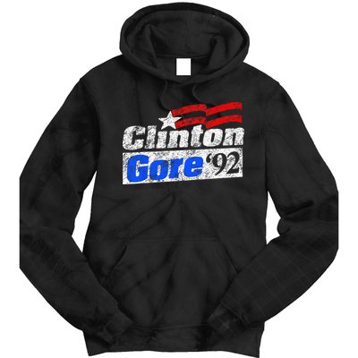 Clinton Gore 92 Presidential Campaign Vintage Retro Gift Tie Dye Hoodie
