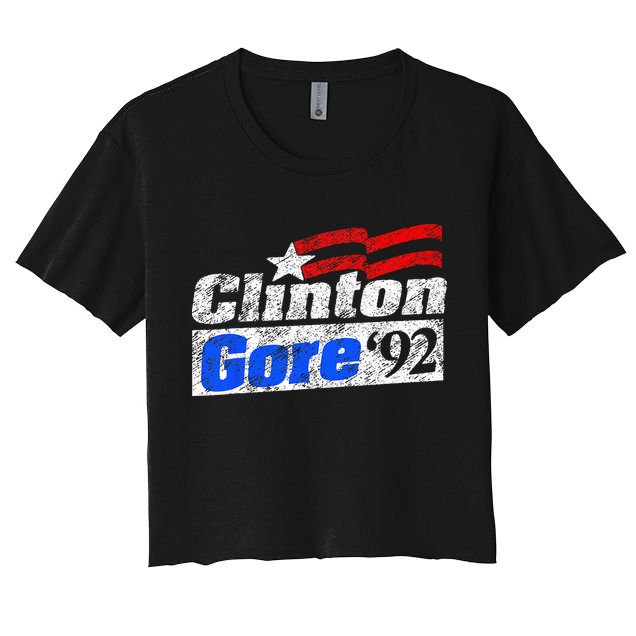 Clinton Gore 92 Presidential Campaign Vintage Retro Gift Crop Top