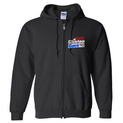Clinton Gore 92 Presidential Campaign Vintage Retro Gift Full Zip Hoodie