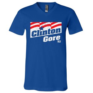 Clinton Gore 92 Retro Campaign V-Neck T-Shirt