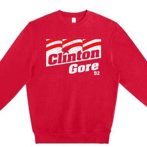 Clinton Gore 92 Retro Campaign Premium Crewneck Sweatshirt