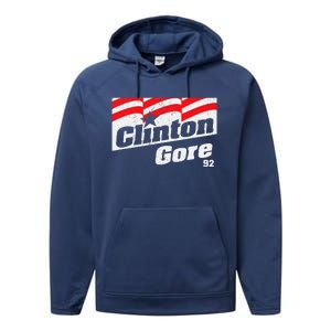 Clinton Gore 92 Retro Campaign Performance Fleece Hoodie