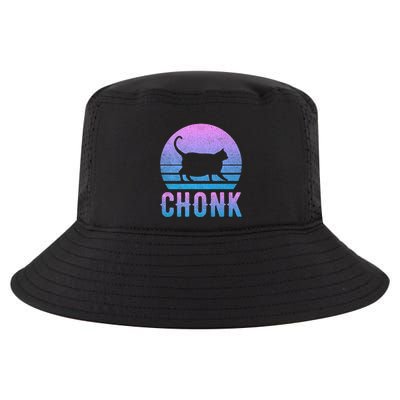 Chonk Gradient 90´S Funny Retro Fat Cat Meme Cool Comfort Performance Bucket Hat