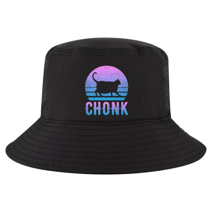 Chonk Gradient 90´S Funny Retro Fat Cat Meme Cool Comfort Performance Bucket Hat