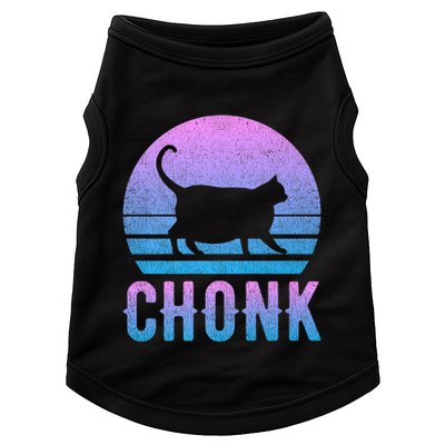 Chonk Gradient 90´S Funny Retro Fat Cat Meme Doggie Tank