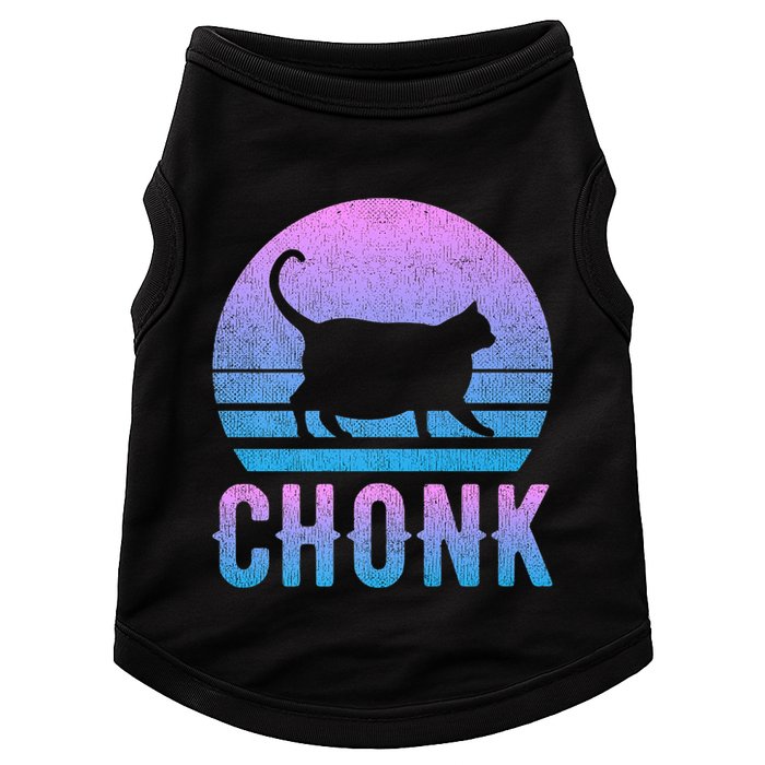 Chonk Gradient 90´S Funny Retro Fat Cat Meme Doggie Tank