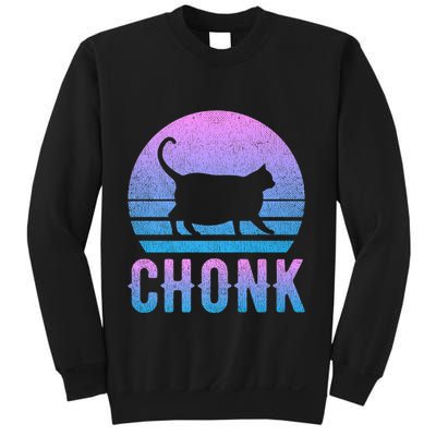 Chonk Gradient 90´S Funny Retro Fat Cat Meme Sweatshirt