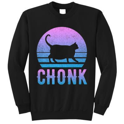 Chonk Gradient 90´S Funny Retro Fat Cat Meme Sweatshirt