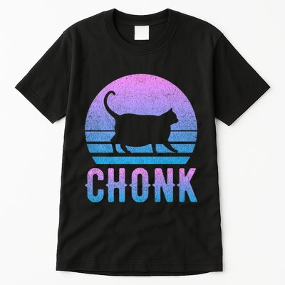 Chonk Gradient 90´S Funny Retro Fat Cat Meme Tall T-Shirt