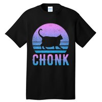 Chonk Gradient 90´S Funny Retro Fat Cat Meme Tall T-Shirt