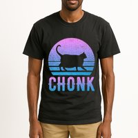 Chonk Gradient 90´S Funny Retro Fat Cat Meme Tall T-Shirt