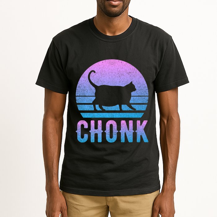 Chonk Gradient 90´S Funny Retro Fat Cat Meme Tall T-Shirt