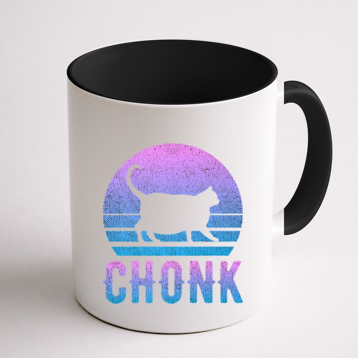 Chonk Gradient 90´S Funny Retro Fat Cat Meme Mug