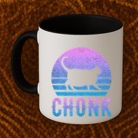 Chonk Gradient 90´S Funny Retro Fat Cat Meme Mug