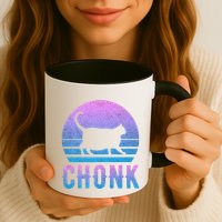 Chonk Gradient 90´S Funny Retro Fat Cat Meme Mug