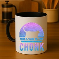 Chonk Gradient 90´S Funny Retro Fat Cat Meme Mug