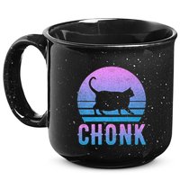 Chonk Gradient 90´S Funny Retro Fat Cat Meme 15oz Campfire Ceramic Mug