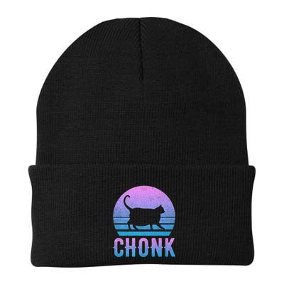 Chonk Gradient 90´S Funny Retro Fat Cat Meme Beanie