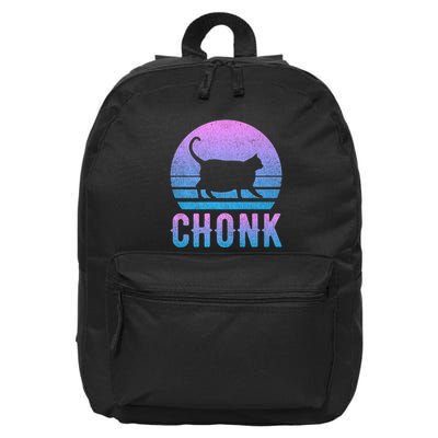 Chonk Gradient 90´S Funny Retro Fat Cat Meme 16 in Basic Backpack