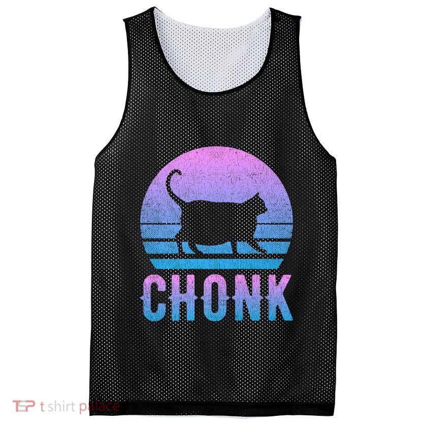 Chonk Gradient 90´S Funny Retro Fat Cat Meme Mesh Reversible Basketball Jersey Tank