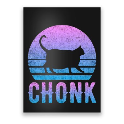 Chonk Gradient 90´S Funny Retro Fat Cat Meme Poster