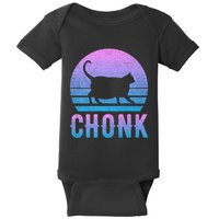 Chonk Gradient 90´S Funny Retro Fat Cat Meme Baby Bodysuit
