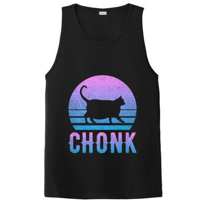 Chonk Gradient 90´S Funny Retro Fat Cat Meme PosiCharge Competitor Tank