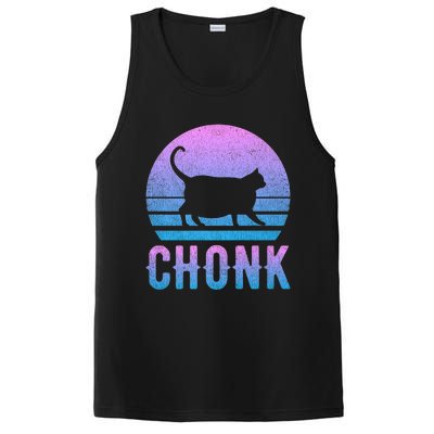 Chonk Gradient 90´S Funny Retro Fat Cat Meme PosiCharge Competitor Tank