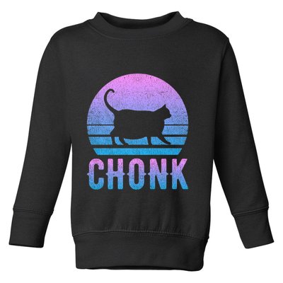 Chonk Gradient 90´S Funny Retro Fat Cat Meme Toddler Sweatshirt