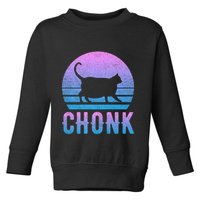 Chonk Gradient 90´S Funny Retro Fat Cat Meme Toddler Sweatshirt