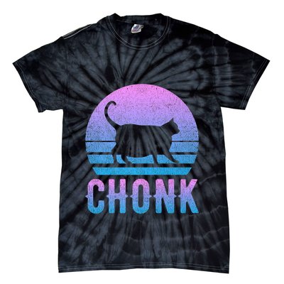 Chonk Gradient 90´S Funny Retro Fat Cat Meme Tie-Dye T-Shirt