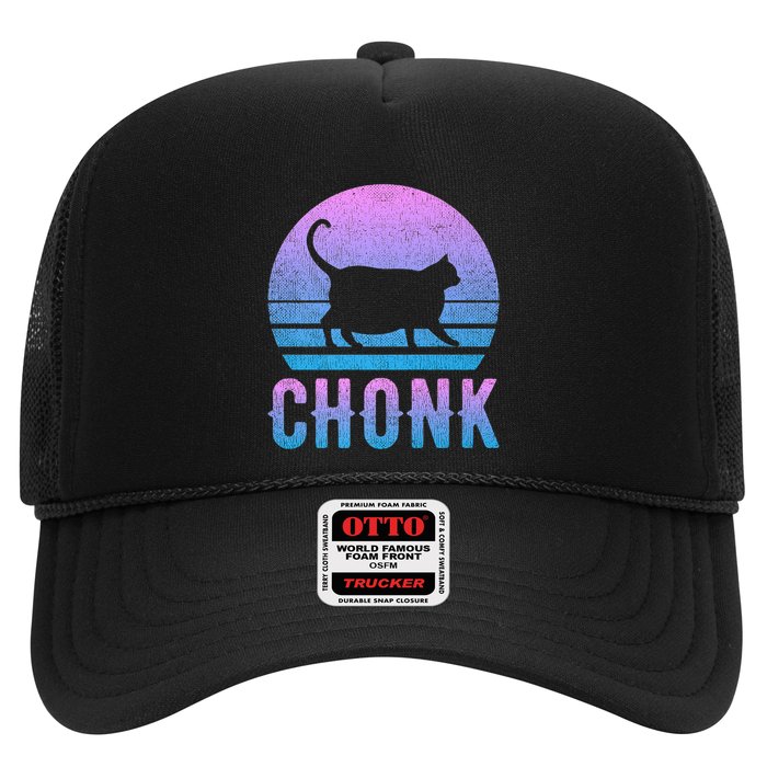 Chonk Gradient 90´S Funny Retro Fat Cat Meme Hat