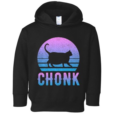 Chonk Gradient 90´S Funny Retro Fat Cat Meme Toddler Hoodie