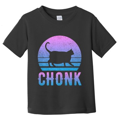 Chonk Gradient 90´S Funny Retro Fat Cat Meme Toddler T-Shirt