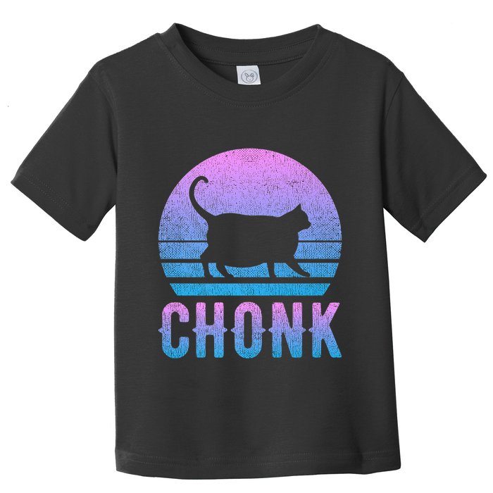 Chonk Gradient 90´S Funny Retro Fat Cat Meme Toddler T-Shirt