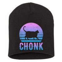 Chonk Gradient 90´S Funny Retro Fat Cat Meme Short Acrylic Beanie