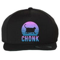 Chonk Gradient 90´S Funny Retro Fat Cat Meme Wool Snapback Cap