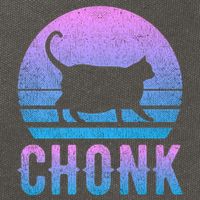 Chonk Gradient 90´S Funny Retro Fat Cat Meme Cotton Canvas Backpack