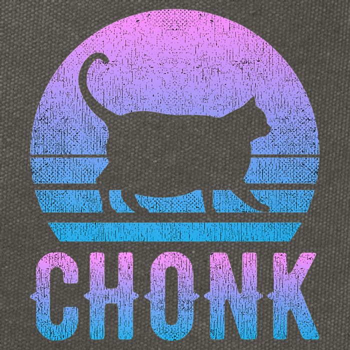Chonk Gradient 90´S Funny Retro Fat Cat Meme Cotton Canvas Backpack