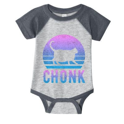 Chonk Gradient 90´S Funny Retro Fat Cat Meme Infant Baby Jersey Bodysuit