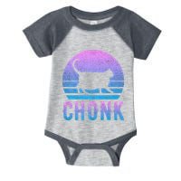 Chonk Gradient 90´S Funny Retro Fat Cat Meme Infant Baby Jersey Bodysuit