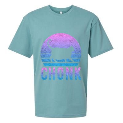 Chonk Gradient 90´S Funny Retro Fat Cat Meme Sueded Cloud Jersey T-Shirt