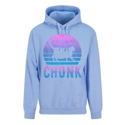 Chonk Gradient 90´S Funny Retro Fat Cat Meme Unisex Surf Hoodie