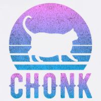 Chonk Gradient 90´S Funny Retro Fat Cat Meme Garment-Dyed Sweatshirt